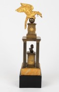GRAND TOUR antique desk pocket watch stand with eagle finial, classical bust and thermometer, 19th century, 29cm high - 3