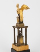 GRAND TOUR antique desk pocket watch stand with eagle finial, classical bust and thermometer, 19th century, 29cm high - 4