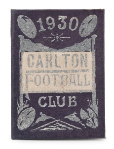 CARLTON: Member's Season Ticket for 1930, with fixture list and hole punched for each game attended.