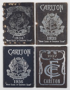 CARLTON: Member's Season Tickets for 1934, 1935, 1936 and 1937, all with fixture list and holes punched for each game attended, (4 items).