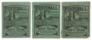 Three "A.B.C. Football Guides" for the years 1926/1927/1928, published by The Melbourne Sports Depot; all complete. (3 items)