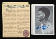 HUBERT OPPERMAN: An ex-dealer's stock of signed photographs of Sir Hubert Opperman, together with numbered certificates for every one of the fifty photographs; the images 13 x 9cm. (50 photos + 50 CoA's)