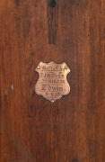 An antique cricket bat bearing 9ct rose gold presentation plaque: "Willed By W. J. N. SYER To His Son Edwin, 05/06/13". - 2
