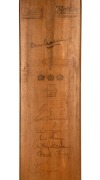 A full-sized "Don Bradman" Three Crowns cricket bat by Sykes, signed by the 1948 Invincibles including Bradman, Hassett, Brown, Saggers, Harvey, Johnson, Ring, Miller, and others, but mostly faded.&nbsp; - 2