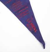 1957 MELBOURNE&nbsp;Grand Final souvenir pennant listing all the team members and showing their positions on the field, with club captain, John Beckwith depicted at top left. 42cm. A particularly rare example we have not previously seen. - 3