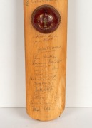 A full-sized "Centurion" cricket bat with a half Clive Lloyd Red Stripe Cup ball affixed to the front of the blade, which is headed "VINTAGE PLAYERS" and bears the original pen signatures of Gary Sobers, Greg Chappell, Clive Lloyd, Alan Davidson, Wes Hall - 3