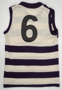 "GRAHAM POLLY FARMER" original autograph on the&nbsp;front of a sleeveless GEELONG club guernsey&nbsp;(Size 40, made by RIDER) with "6" on the back. - 3