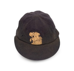 DOUGLAS WRIGHT'S ENGLAND TOURING TEST TEAM CAP with embroidered St. George & the Dragon embroidered to front panel; the Simpson of Piccadilly nametag endorsed "D.V.P. WRIGHT" in ink; minor faults at right. Douglas Wright played in 34 Test Matches for England. Provenance: Charles Leski Auction, 19 August 2008.