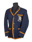RAY ILLINGWORTH'S&nbsp;M.C.C. BLAZER FOR THE ENGLISH TOUR OF AUSTRALIA 1962-63, with red & yellow trimming, the breast pocket with St. George & the Dragon and "1962 AUSTRALIA 1963" embroidered; the neck tag with "R. Illingworth" stitched in red.