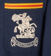 RAY ILLINGWORTH'S&nbsp;M.C.C. BLAZER FOR THE ENGLISH TOUR OF AUSTRALIA 1962-63, with red & yellow trimming, the breast pocket with St. George & the Dragon and "1962 AUSTRALIA 1963" embroidered; the neck tag with "R. Illingworth" stitched in red. - 2