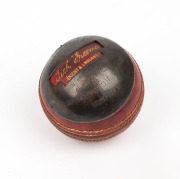 A "Readers" Special County cricket ball with an attached silver plate engraved "PRESENTED NOV. 1933 TO [Tich Freeman - KENT & ENGLAND] IN APPRECIATION OF HIS SERVICES TO ASHFORD PARISH CHURCH & HOSPITAL".