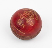 A "Readers" Special County cricket ball with an attached silver plate engraved "PRESENTED NOV. 1933 TO [Tich Freeman - KENT & ENGLAND] IN APPRECIATION OF HIS SERVICES TO ASHFORD PARISH CHURCH & HOSPITAL". - 2