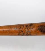 A Lucky Dog vintage baseball bat no. 40 made by Draper & Maynard, together with a mounted baseball with sterling silver presentation plaque. (2 items) - 2