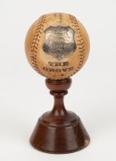 A Lucky Dog vintage baseball bat no. 40 made by Draper & Maynard, together with a mounted baseball with sterling silver presentation plaque. (2 items) - 3