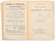 1873 EDITION OF 'JAMES LILLYWHITE'S CRICKETERS' ANNUAL': being the 2nd year of publication, with dated pencil signature of cricket writer J.H. Stainton on the title page, 210pp softbound&nbsp;with original covers, advertisements at front and&nbsp;back; fair conditi - 2