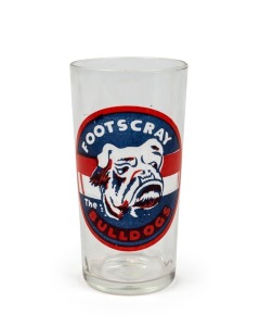 c1957 Greig's Honey Football glass for Footscray. Fine condition (no "Greig's Honey" at base). Fine condition.