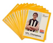 1968 Ampol "VFL Champions" folders & 45rpm records [12/12] - the full set, comprising of Ted Whitten, Barry Davis, Doug Wade, Peter Hudson, Laurie Dwyer, Royce Hart, Ron Barassi, Len Thompson, Alex Ruscuklic, Hassa Mann, Lawrie Dwyer, Bob Skilton and Carl