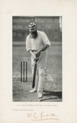 W.G.GRACE, attractive original pen signature below a photo titled "W.G. GRACE FORCING THE BALL ON THE ON-SIDE" from the book, The Jubilee Book of Cricket", with a CofA [2006] indicating that the signature was originally part of the collection assembled by - 2