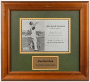 Alan Davidson and Arthur Morris individual signed displays featuring action photographs and details of their careers; individually framed and glazed, both with CoA's, 45 x 50cm and 55 x 40cm. (2 items) - 3
