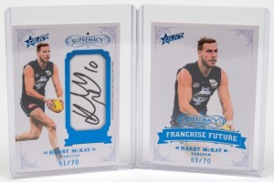 2021 SELECT SUPREMACY FRANCHISE FUTURE: Two limited-edition cards for Harry McKay, signed (FFS5 #51/70) and unsigned (FF5 #69/70) variants. (2 items)
