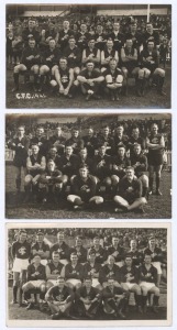 CARLTON TEAM POSTCARDS: 1940-42 Chas. Boyles photographic postcards of 'VFL Teams', showing 1940, 1941 & 1942 Carlton teams. G/VG. (3 items). Two with pencil annotations verso identifying the players.
