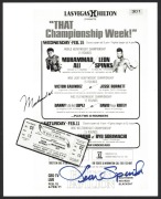 A collection of autographs including Muhammad Ali signed photo; Ali & Leon Spinks signed piece; Leon Spinks (3 signed b&w photos); Rubin Hurricane Carter autograph on October 1993 piece; and an unused ticket to the Albany Armory (New York) to watch the Al - 2