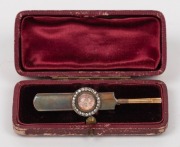 THE BLACKHAM BROOCH, a piece of the original 'Blackham Ball' used by Frederick Spofforth during the first Ashes Test against England in London in 1882; inset under a rock crystal dome within a circlet of 24 old-cut diamonds and mounted in a 15 carat yello - 3