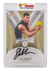 2023 SELECT GEM DIAMOND SIGNATURE CARD for Sam Walsh (GDS3 #19/35), together with the redemption card (GDSR3 #19/35). (2 items)
