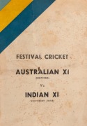 October 1945: The match between an INDIAN XI (Northern Zone) and an AUSTRALIAN XI (Services) at Lahore, was one of eight first-class matches played in India and known as "Festival Cricket": A souvenir programme&nbsp;printed at The Kapur Art Printing Works, Lah