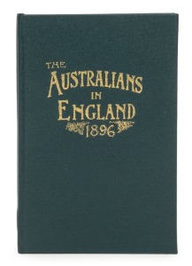 "THE AUSTRALIANS IN ENGLAND 1896" a scarce post-tour publication by Athletic News (London & Manchester), 1st edition, 64pp + original yellow covers; attractively rebound preserving all elements. The Australians played in 34 first-class matches on this tour, including the 2 Test Series, which England won 2-1