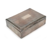 1948 AUSTRALIAN TOUR TO ENGLAND: Silver presentation cigarette box, engraved on lid "Presented To Mr R. R. LINDWALL, A Member of the 1948 Australian Team, by the Australian Board of Control for International Cricket. To Commemorate the Team's Achievement 