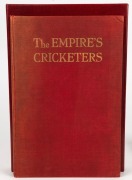 "The EMPIRE'S CRICKETERS from Original Drawings by A. Chevalier Tayler with biographical sketches by G.W. Beldam" Season 1905, [The Fine Art Society; London], original red cloth binding with gilt titles; housed in a later solander box with gilt titles. Ov - 2
