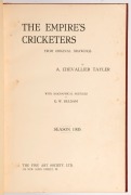 "The EMPIRE'S CRICKETERS from Original Drawings by A. Chevalier Tayler with biographical sketches by G.W. Beldam" Season 1905, [The Fine Art Society; London], original red cloth binding with gilt titles; housed in a later solander box with gilt titles. Ov - 3