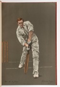 "The EMPIRE'S CRICKETERS from Original Drawings by A. Chevalier Tayler with biographical sketches by G.W. Beldam" Season 1905, [The Fine Art Society; London], original red cloth binding with gilt titles; housed in a later solander box with gilt titles. Ov - 4