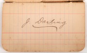 "AUTOGRAPHS OF THE AUSTRALIAN CRICKETERS" 1902: Small autograph book containing the signatures of all eleven players&nbsp;signed to individual pages including Victor Trumper, Joe Darling, Clem Hill, Hugh Trumble and Warwick Armstrong. Housed in attractive cust - 2