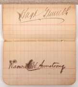 "AUTOGRAPHS OF THE AUSTRALIAN CRICKETERS" 1902: Small autograph book containing the signatures of all eleven players&nbsp;signed to individual pages including Victor Trumper, Joe Darling, Clem Hill, Hugh Trumble and Warwick Armstrong. Housed in attractive cust - 4