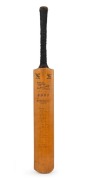 THE AUSTRALIANS IN ENGLAND - JULY 1930: A full-size Herbert Sutcliffe Autograph bat by Stuart Surridge & Co., dated "July 1930" and signed to the front of the blade by the fifteen members of the Australian Touring party , and their manager, William L. Kel