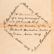 An impressive leather and buckram bound photograph album, numbered "13" in manuscript and further endorsed to the front page "To Bert Hopkins with very best wishes, London, October 1909, from Frank Laver". Further endorsed in Laver's hand "A Souvenir of a - 3