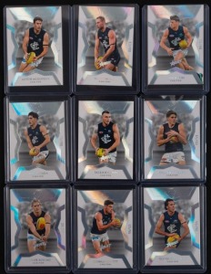 2023 SELECT GEM: Nine limited-edition cards for Carlton players [G19-G27]&nbsp;Cerra&nbsp;(#75/90), Cripps (#67/90), Curnow&nbsp;(#45/90), De Koning (#28/90), Hewett (#71/90), Hollands (#56/90), McGovern (#37/90), McKay (#53/90), and Walsh (#78/90). (9 items)