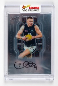 2024 SELECT LUMINOUS MYRIAD SIGNATURE CARD: Limited-edition card for Patrick Cripps (LMS3 #95/99), together with redemption card (LMSR3 #95/99). (2 items)