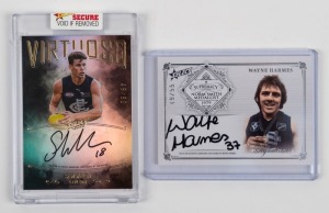 2022 Select Virtuoso Signature card for Sam Walsh (VS1 #49/60), together with 2019 Supremacy Norm Smith Medallist Signature Card for Wayne Harmes (NSMS1 #49/55). (2 items)