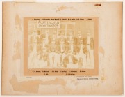 AUSTRALIAN CRICKET TEAM IN ENGLAND, 1899:&nbsp;An original team photograph by J. Herbert Wilson of Market Street, Leicester; with the title "Australian Cricket Team 1899" in the plate, and the players names printed on the mount, window mounted. Overall 24.5 x - 2