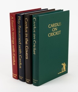 LIMITED EDITION BOOKS BY NEVILLE CARDUS: "Cardus on Cricket" (1977, #6 of 100), "Cardus in the Covers" (1978, #30 of 100), "Play Resumed with Cardus" (1979, #11 of 100) and "A Fourth Innings with Cardus" (1981, #61 of 100), attractively bound and issued by Souvenir Press. (4 vols.)