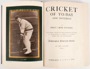 PERCY CROSS STANDING: "CRICKET OF TO-DAY AND YESTERDAY" in two volumes, bound together [ND., Edinburgh, T.C. & E.C. Jack; London: Blackwood, Le Bas & Co], 192pp + 184pp; attractively rebound in black leather with gilt titles. - 2