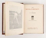 "THE BOOK OF CRICKET" by P.F. Warner [London : J.M. Dent & Sons, 1st ed. 1911], 253pp + frontispiece plate by Beldam + intro + photo plates also by Beldam; beautifully presented in brown leather with new endpapers; gilt titles and decorations to front cov - 2