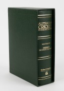 "AUSTRALIAN CRICKET - THE GAME AND THE PLAYERS" by Jack Pollard, with a forward by Sir Donald Bradman [Sydney : Hodder and Stoughton, 1982], 1162pp in green leather binding; No.410 from a limited edition of 452, signed by Don Bradman. In original green sl