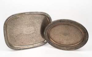 ESSENDON: The 1991 Essendon Seniors "Best and Fairest" Award tray, engraved to the winner, "ALAN EZARD", together with his 1993 V.S.F.L. "2nd Best & Fairest" Award tray. (2 items). Alan Ezard played 184 games for Essendon (1983-1993) and represented Victoria 3 times during his career. He played in 4 Essendon Grand Finals, helping to win 2.