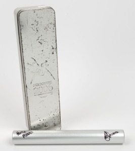 "COMMONWEALTH GAMES MELBOURNE 2006", Closing Ceremony Baton (30cm long), signed by cyclists Anna & Kerrie Meares, in original presentation tin.