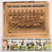 1949 VFL & VFA Team photographs&nbsp;(10) together with 3 full page feature photographs of Dick Reynolds, Ern Henry and Les Foote; also, several Coles (Collingwood) football cards.
