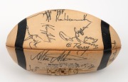 COLLINGWOOD FOOTBALL CLUB: Black and white&nbsp;Sherrin football signed by members of the team, circa mid to late 1970s. - 3